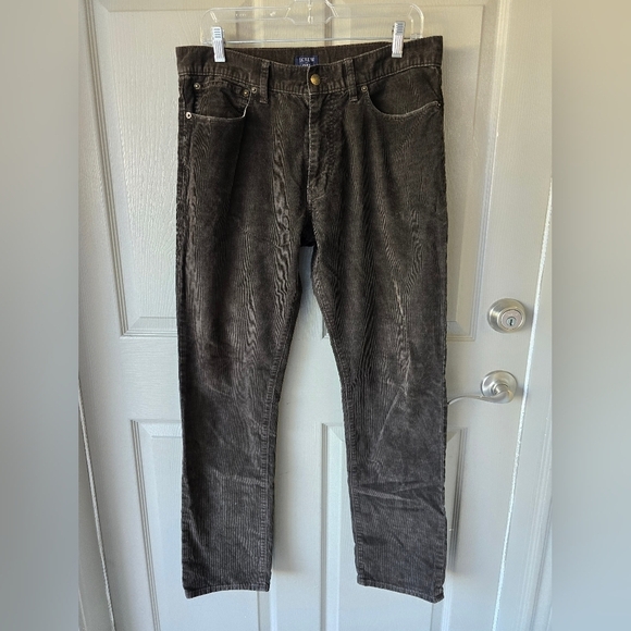 J.Crew Men's Corduroy Pants 32x32 Green Straight Leg Flex Retro - Picture 2 of 12